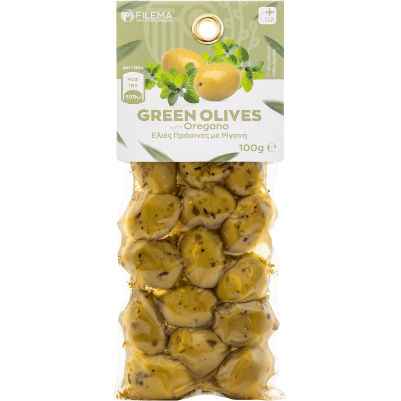 Green Olives with Oregano 100gr