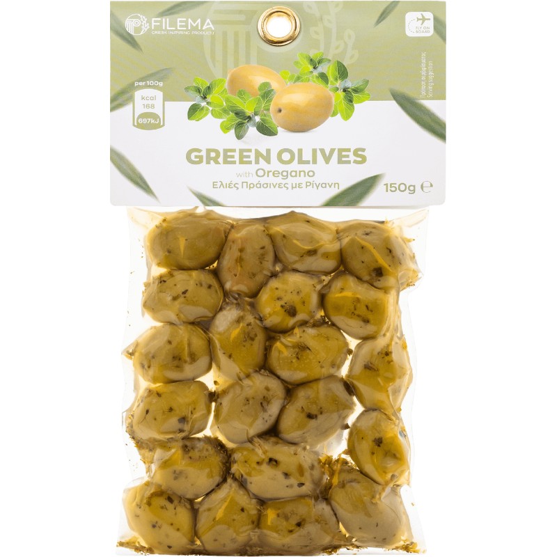 Green Olives with Oregano 150gr