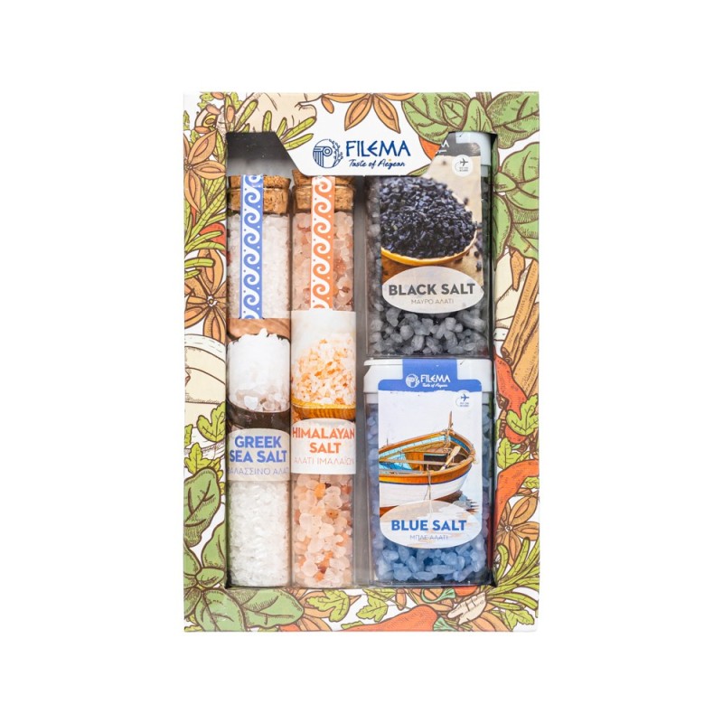 Test Tube Spice Set 605 with Salt & Himalayan Salt & Tik Tak with Black Salt & Blue Salt