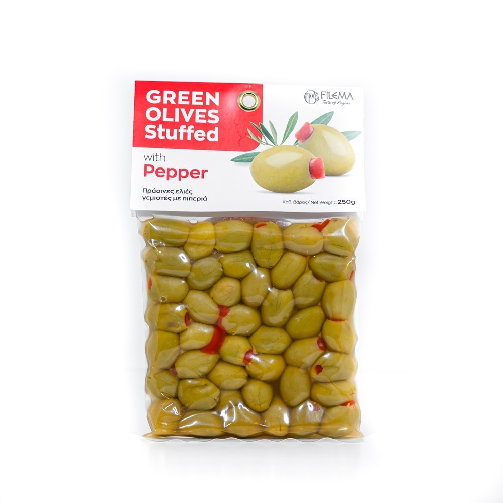 Atlas Green Olives stuffed with Peppers 250gr