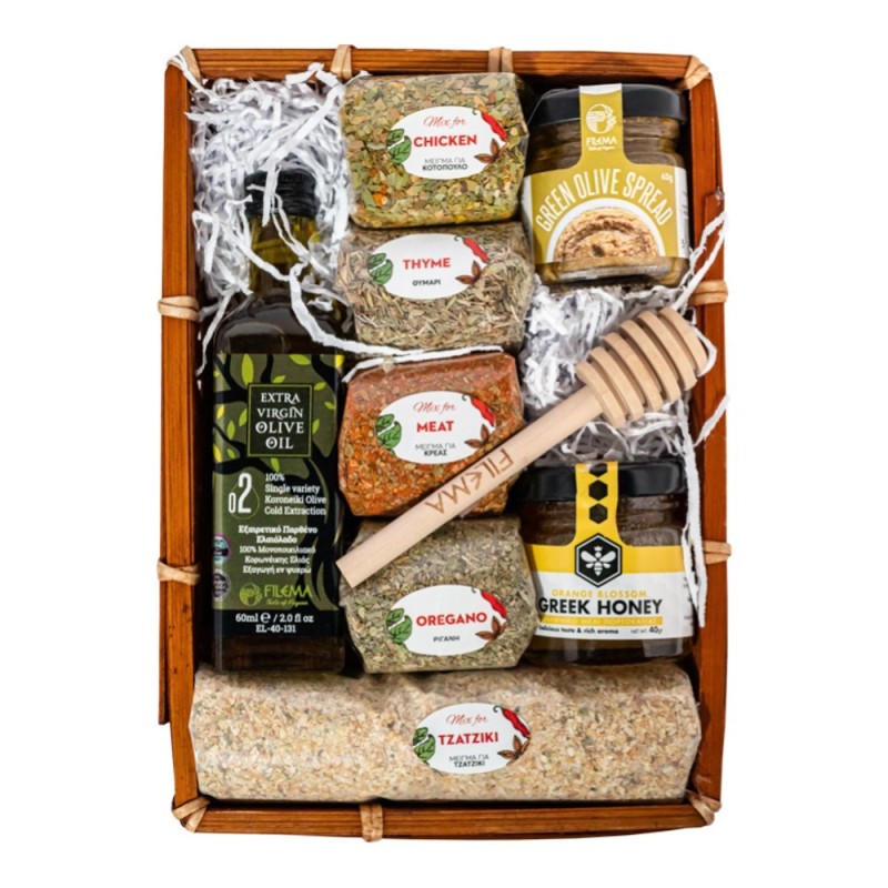 Spice Set 904 with 5 Spice Mix-Olive 50ml-Honey & Honeyspoon